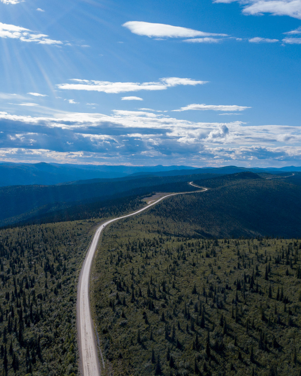 birds eye view of the Top of the World Highway